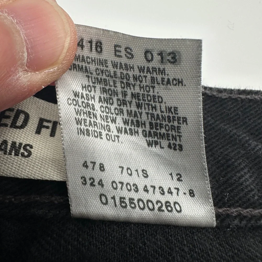 Levis‎ 550 Relaxed Fit Black Denim Jeans Mens W48 L30 (Actual 45x29) Grunge VTG